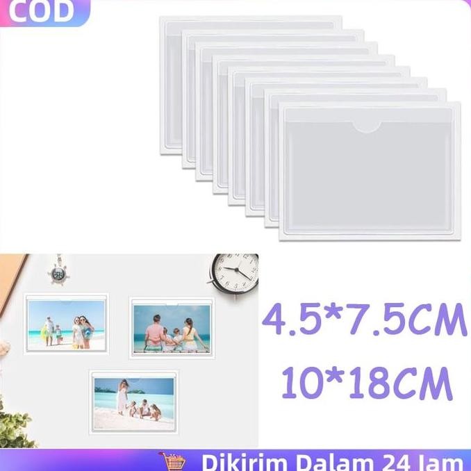 

8/16 Pcs Label Kertas Sticker Label Holder Price Tag Kantong Kartu Perekat Transparansi Yang Baikadhesive Label Bag