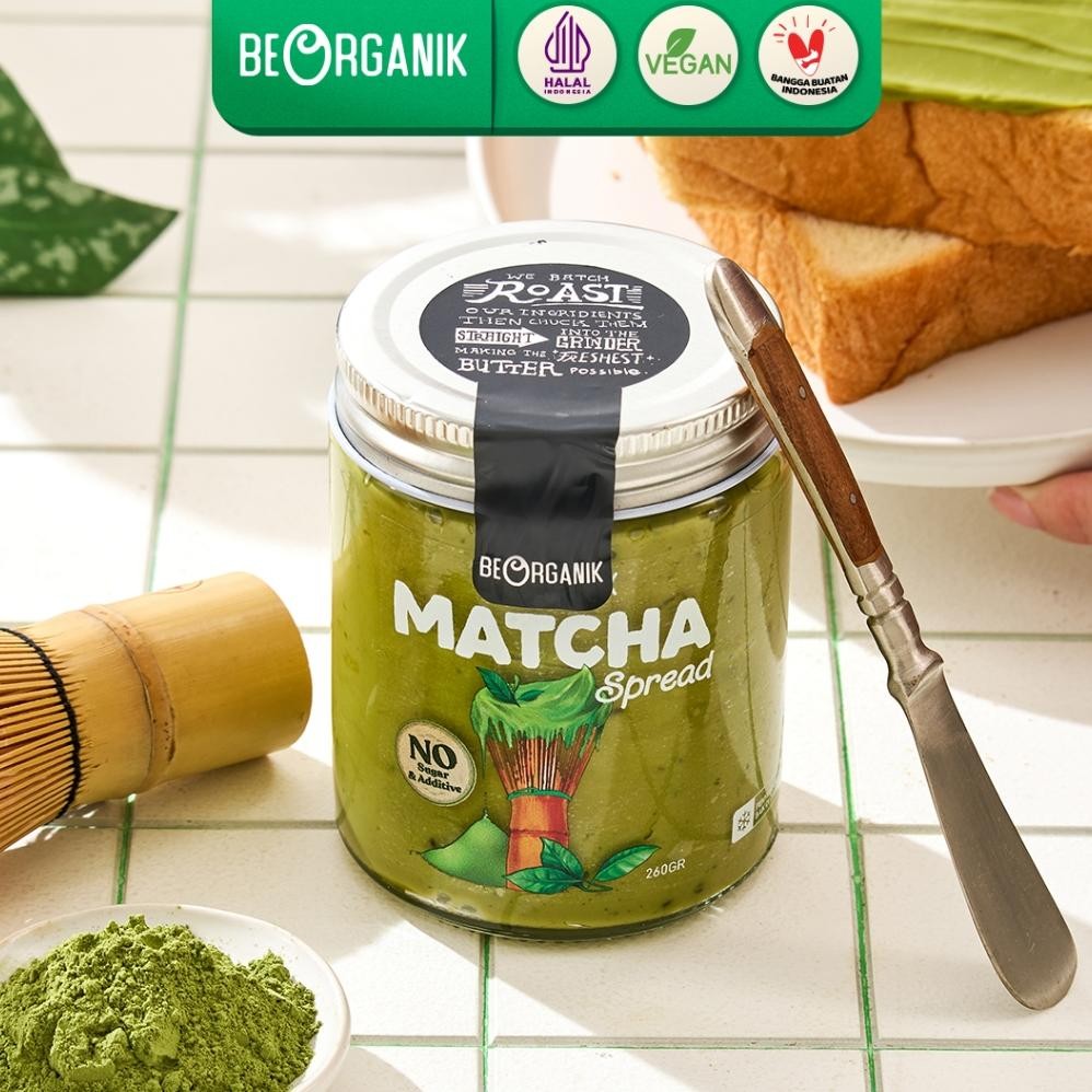 

Beorganik Matcha Spread 260gr | No Sugar No Additive | 100% Pure Organik Alami Healthly