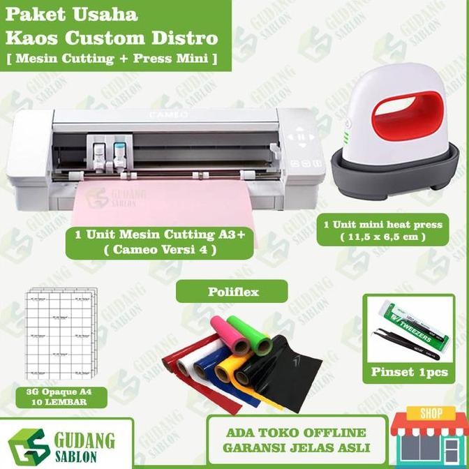 

PAKET USAHA CETAK KAOS ( MESIN CUTTING STICKER A3 + MINI HEAT PRESS ) ORIGINAL DAN TERPERCAYA