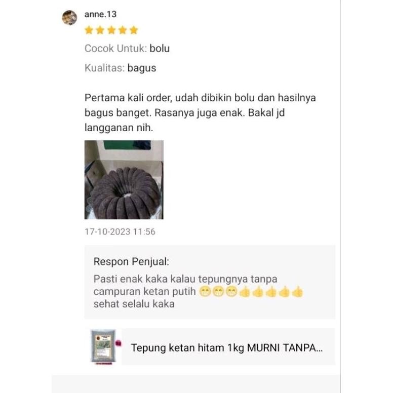 

Tepung Ketan Hitam 1kg Murni Tanpa Campuran Monyet