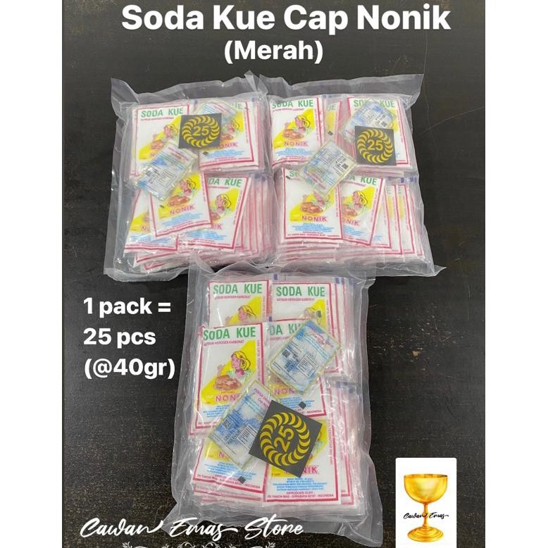 

[1PACK=25 pcs] soda kue nonik merah / soda kue cap nonik / 1 pack soda kue nonik