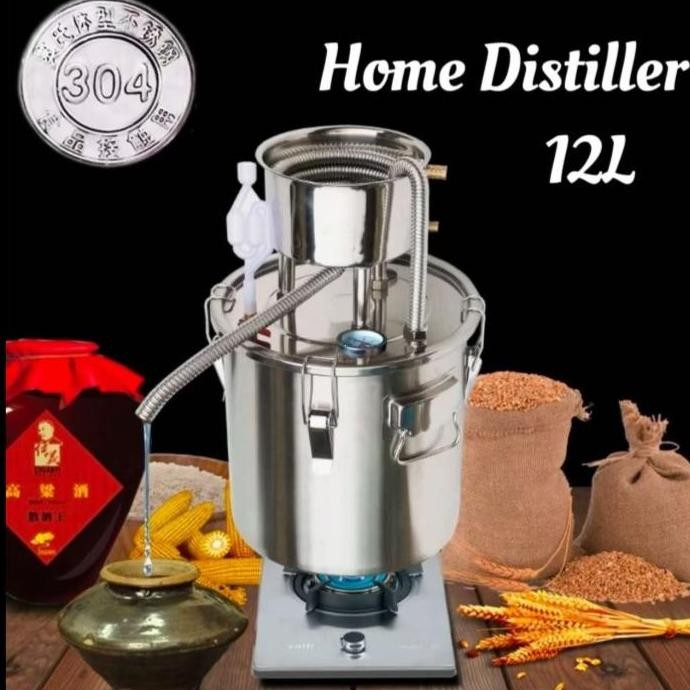 [Cod]12L Home Distiller Alat Penyulingan Destilasi Alkohol Tahan Karat 304 Distiller Moonshine Alkoh