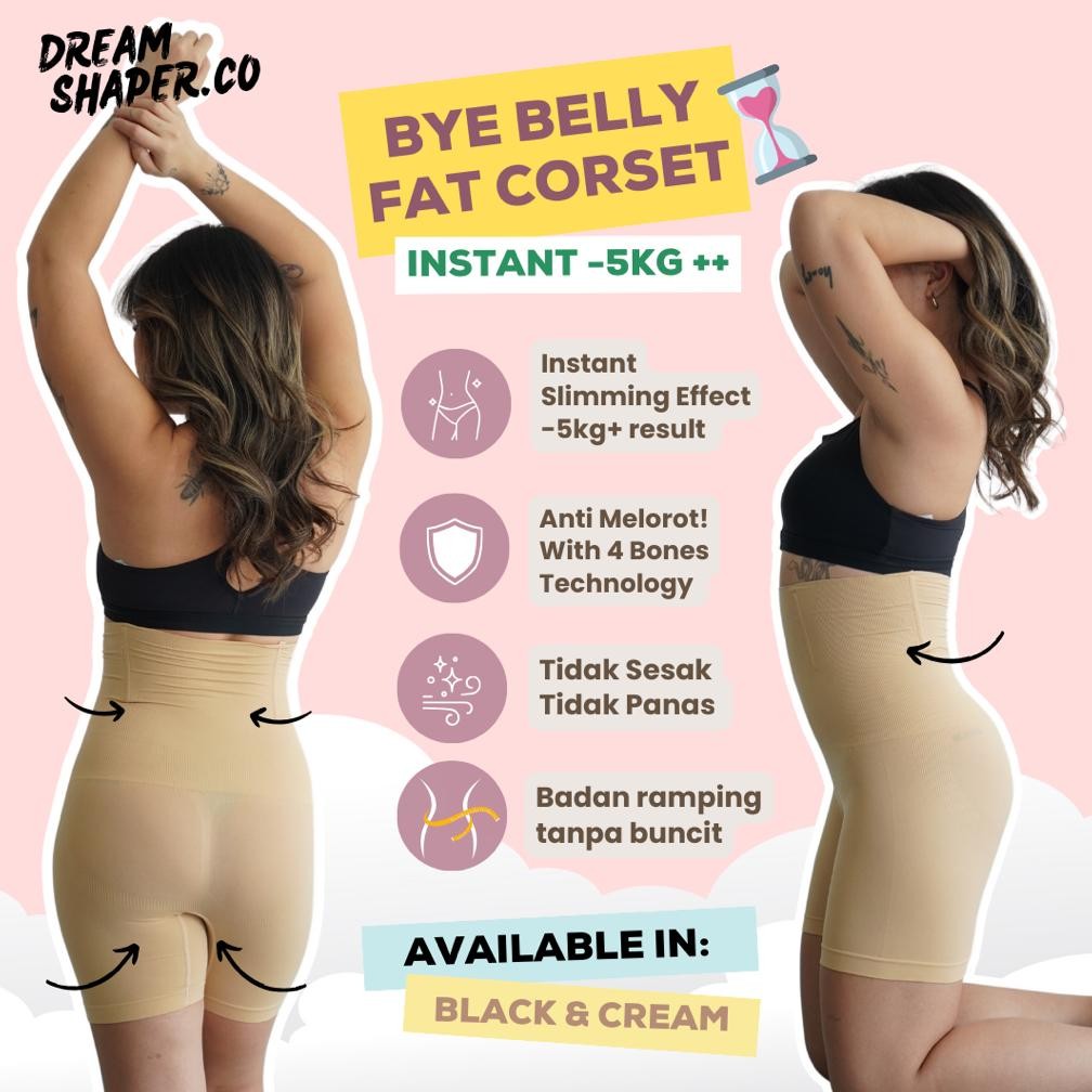 DREAMSHAPER | BYE BELLY FAT CORSET PANTS. Celana Korset Slim Pelangsing Perut Paha Wanita Seamless C