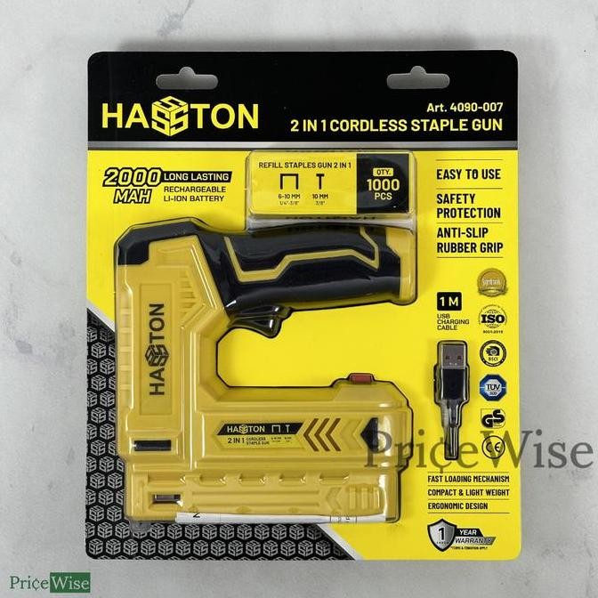 

Mesin Paku Staples Tembak 2 In 1 Hasston 4090-007 / Cordless Staple Co