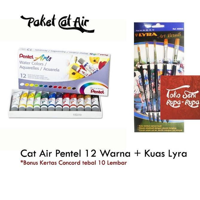 

Cat Air Pentel, Kuas Lyra Set 5Pcs Bonus Kertas Concord, Paket Cat Air