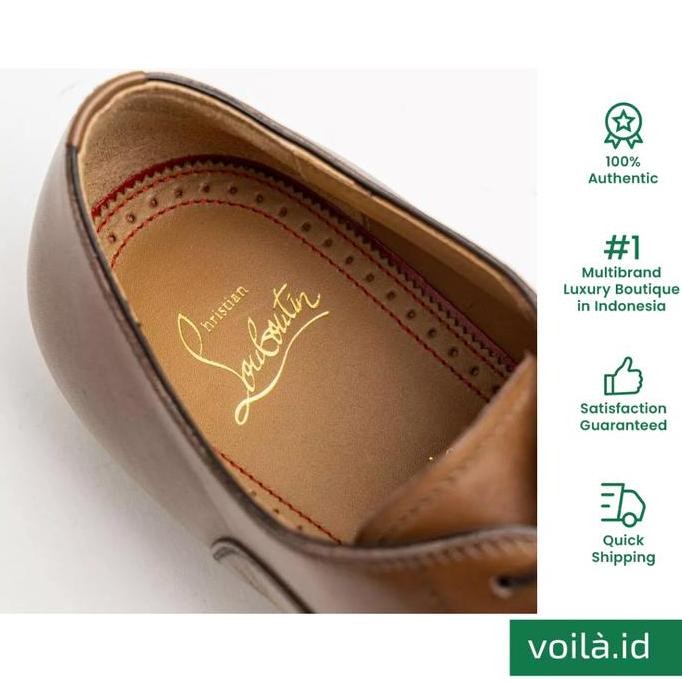 Voilaid Christian Louboutin Greggo Derby Shoes Brown