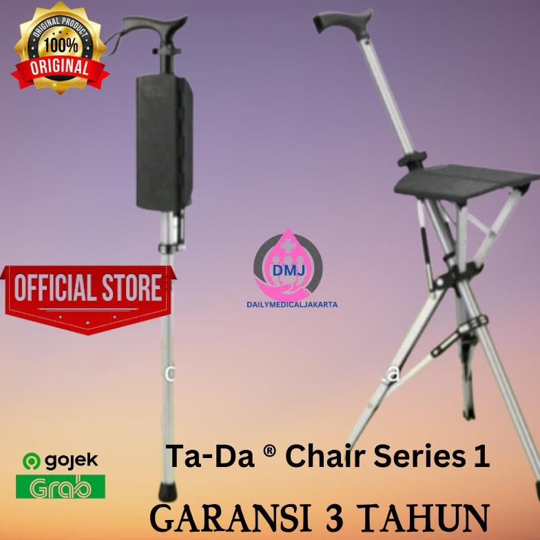 (GARANSI 3 TAHUN)TaDa Chair Series 1 Automatic Tongkat Jalan & Duduk Exclusive-Tongkat Multifungsi T