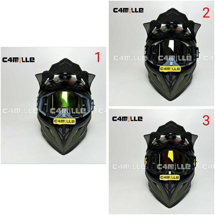 HOT SALE HELM JPX CROSS SOLID HIJAU ARMY DOFF + GOOGLE TRAIL SUPER CROSS