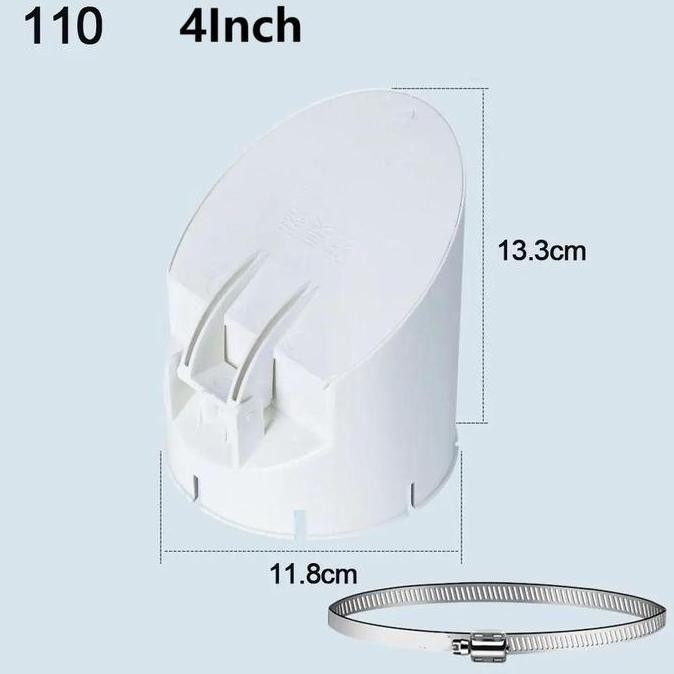 Pvc Backflow Valve + Klam Selang 2/3/4/6 Inch Anti Bau Rucika Backflow Valve Tutup Saluran Got Anti 