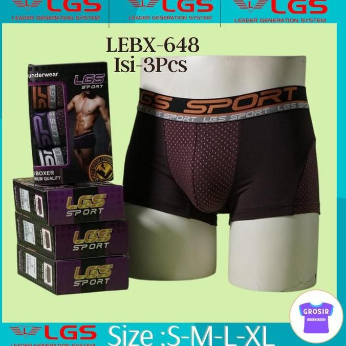 Celana Dalam Boxer Pria Lgs Sport 648 Isi-3