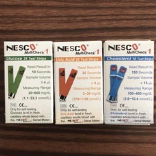 Strip Glucose Uric Acid Cholesterol Paket Strip Lengkap Nesco GCU 3in1 MURAH