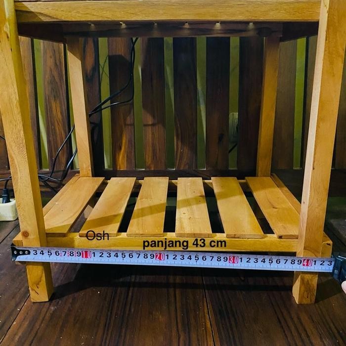 RA RAK AQUARIUM SUSUN 2 TINGKAT UKURAN 40 X 30 CM BAHAN KAYU MAHONI