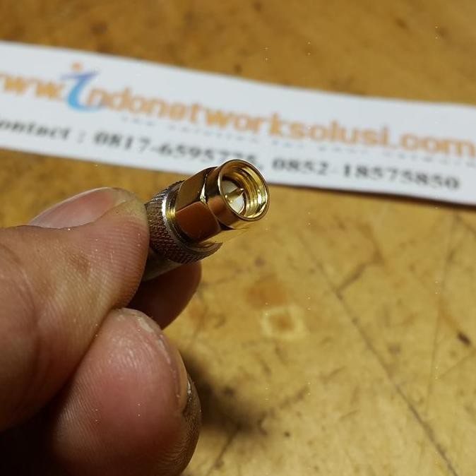 DI123 >> KONEKTOR CONNECTOR CONVERTER SMA M To F F Modem Ke Antena TV Parabola