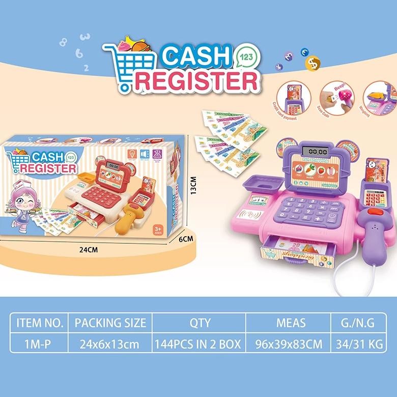 JIQILE Mesin Kasir Mainan Simulasi supermarket Mesin Kasir Belanja Mainan Cashier Machine Toys Maina