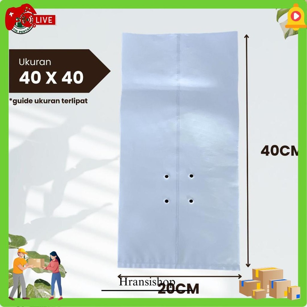 Polybag Putih 40 X 40 Isi 50 Lembar - Polybag Melon Harga Grosir Cod
