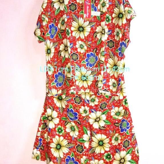 Daster Setelan Celana Pendek Batik Kencana Ungu