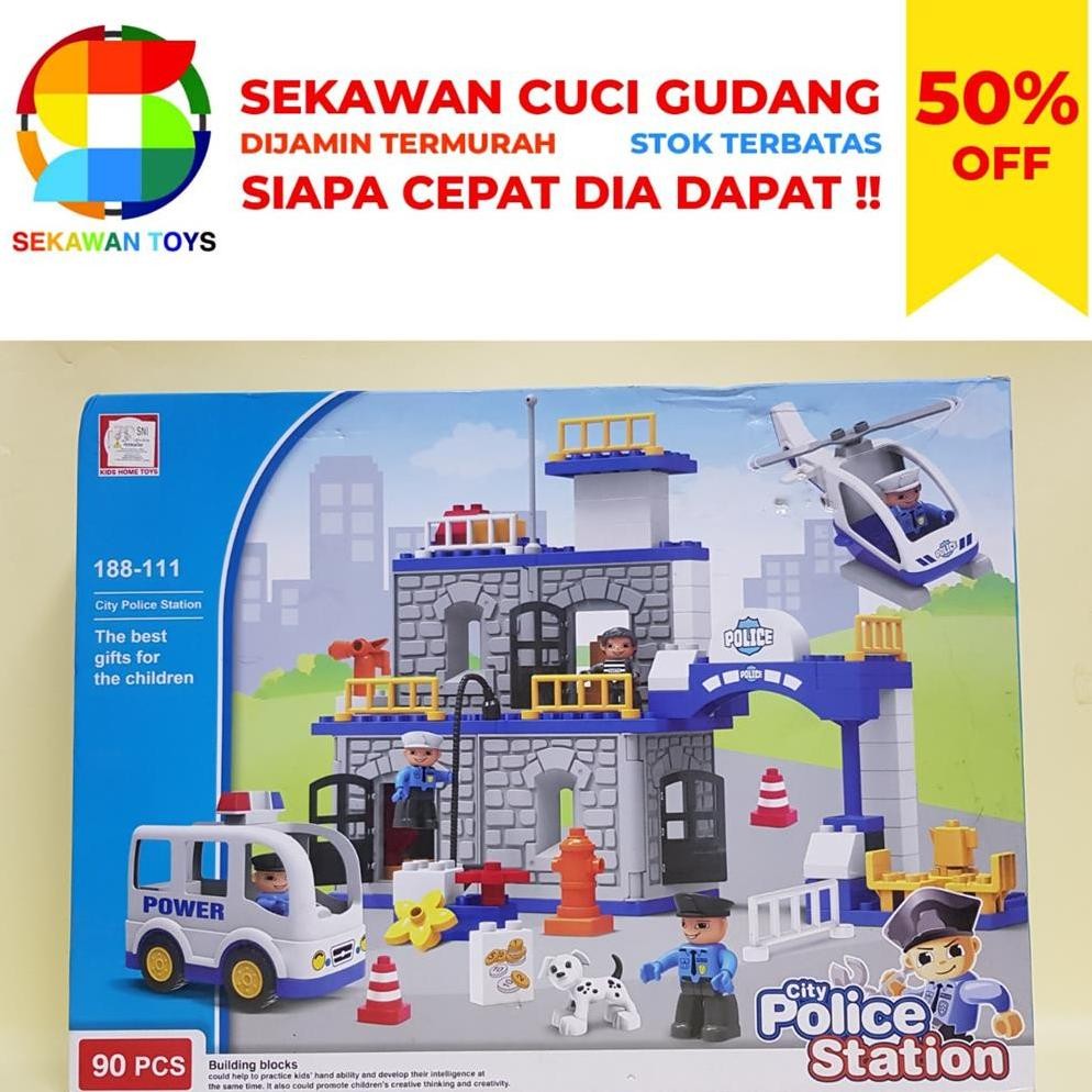 Fsd-34 Ik69 Gha-65 Mainan Block City Police Station 90Pcs/ Mainan Blok Sekawan Sale Hemat Fsd-34