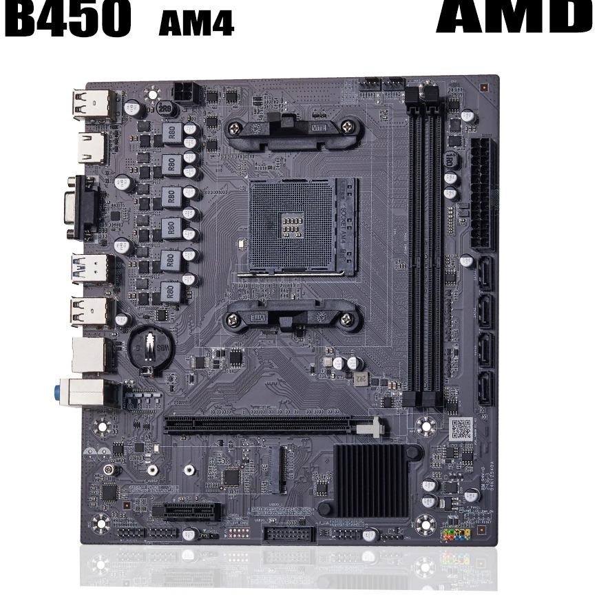 Qiyida B450 Motherboard Support Ddr4 Desktop Ram Am4 Cpu Slot Nvme Ngff M.2 Usb 3.0 Vga Dual Channel
