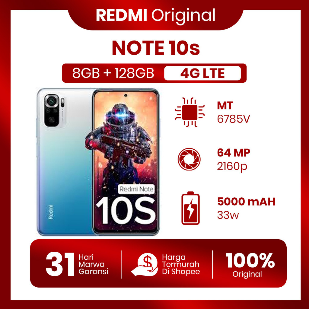 Redmi Note 10s 8/128GB FullSet Original Second Garansi 100% Normal Tanpa Kendala