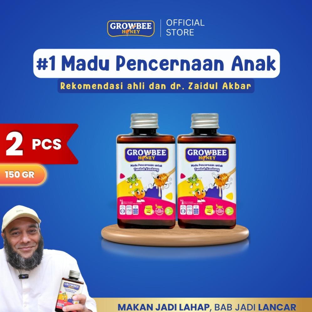 

(Terbaru) GROWBEE Honey - Madu Pencernaan Anak Rekomendasi dr Zaidul Akbar - 150 gram x 2 PCS (Terlaris)