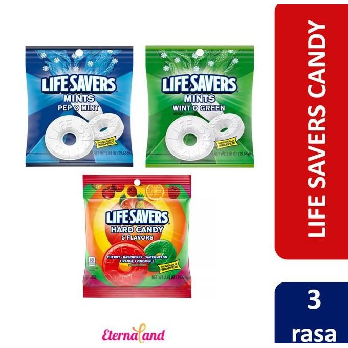 

Life Savers Candy 2.81 oz - permen rasa buah & mint impor USA