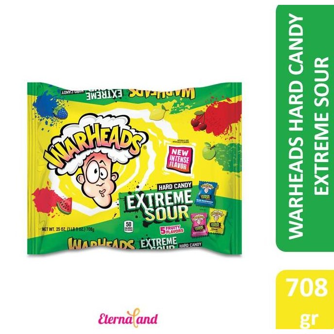 

Warheads Extreme Sour Hard Candy 25oz/ 708gr - Permen Asem Warheads