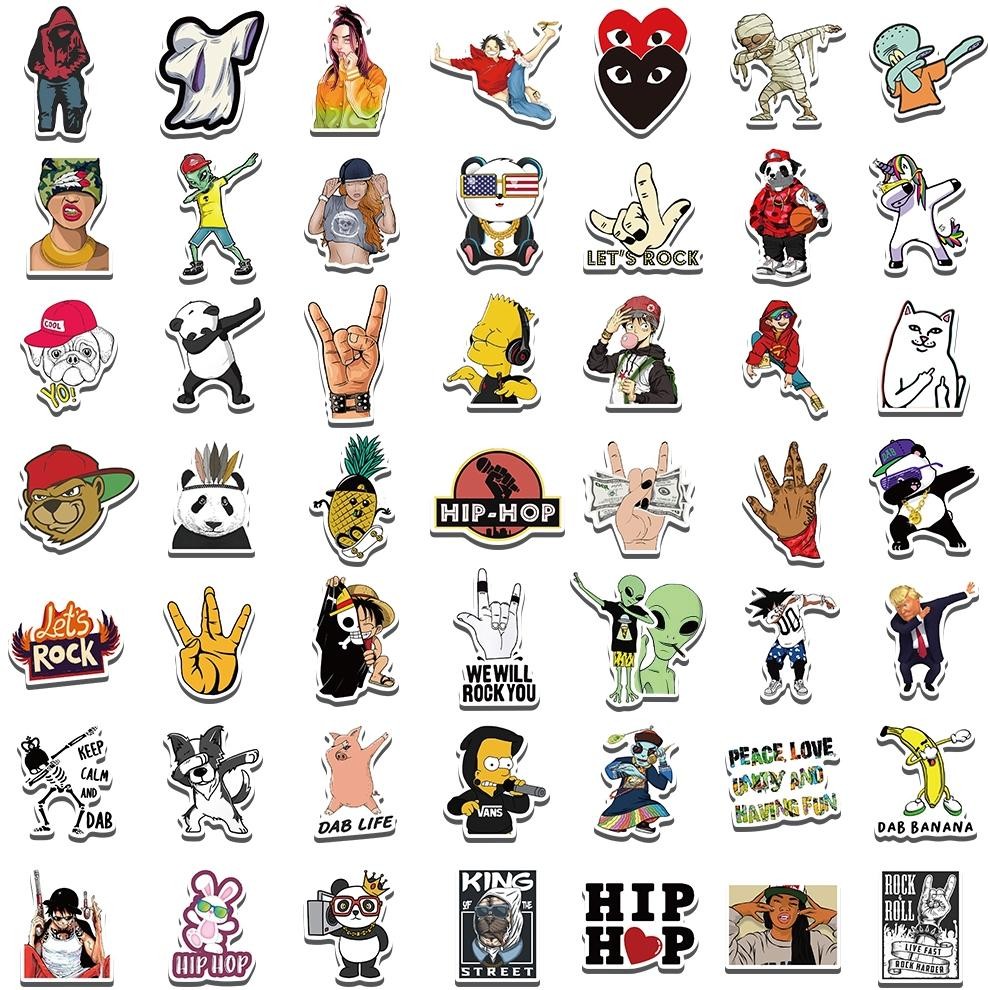 

COD [100PCS]Stiker Keren Logo Pack Hip Hop Stiker Lucu Merek Mode Vinyl Stiker Anti Air-Sticker Helm Stiker Aesthetic Buku Journal Koper Stiker Gitar Stiker Casing HP Stiker Skateboard LaptopMotor DWE-66