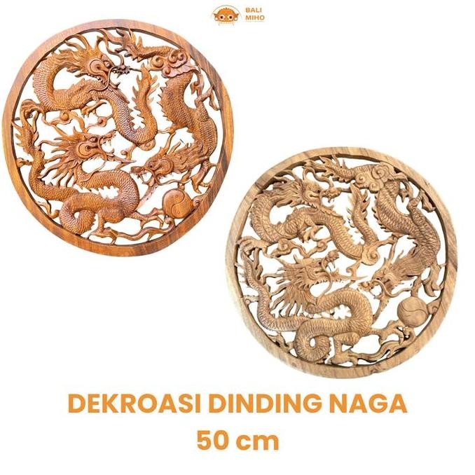 monggo] Dekorasi Dinding Ukiran Naga 50 cm - Pandil Naga - Hiasan Dinding Naga