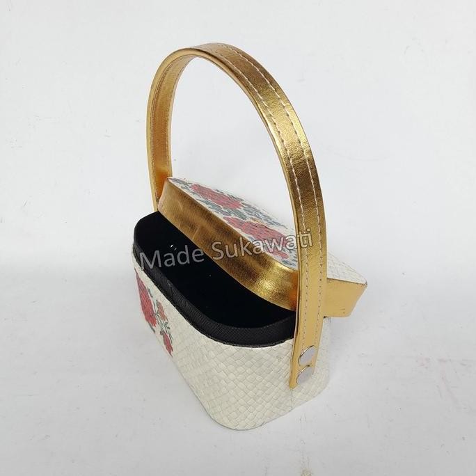 monggo] Tas dompet jinjing anyaman pandan bali motif bunga