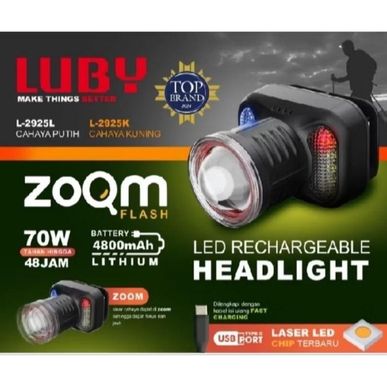 SENTER KEPALA LUBY LED ZOOM 70 WATT L-2925 / 85 WATT L-2925PRO