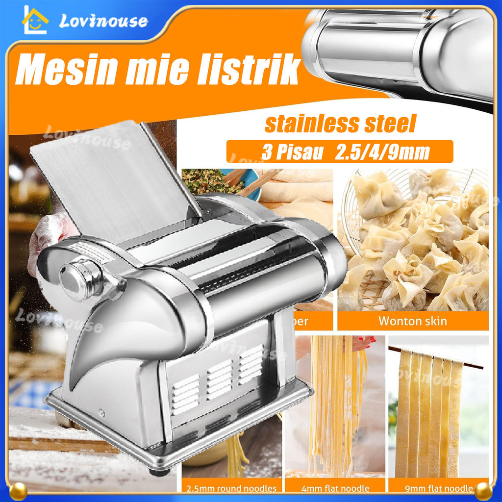 Mesin Mie Listrik Kue bawang stainless pangsit listrik Mesin mie pasta Mie Mesin Giling Mie Full Sta