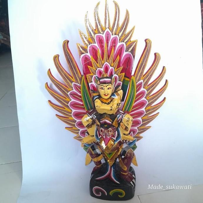 *****] Patung Kayu GWK 48cm Garuda Wisnu kencana WARNA kerajinan ukiran handmade