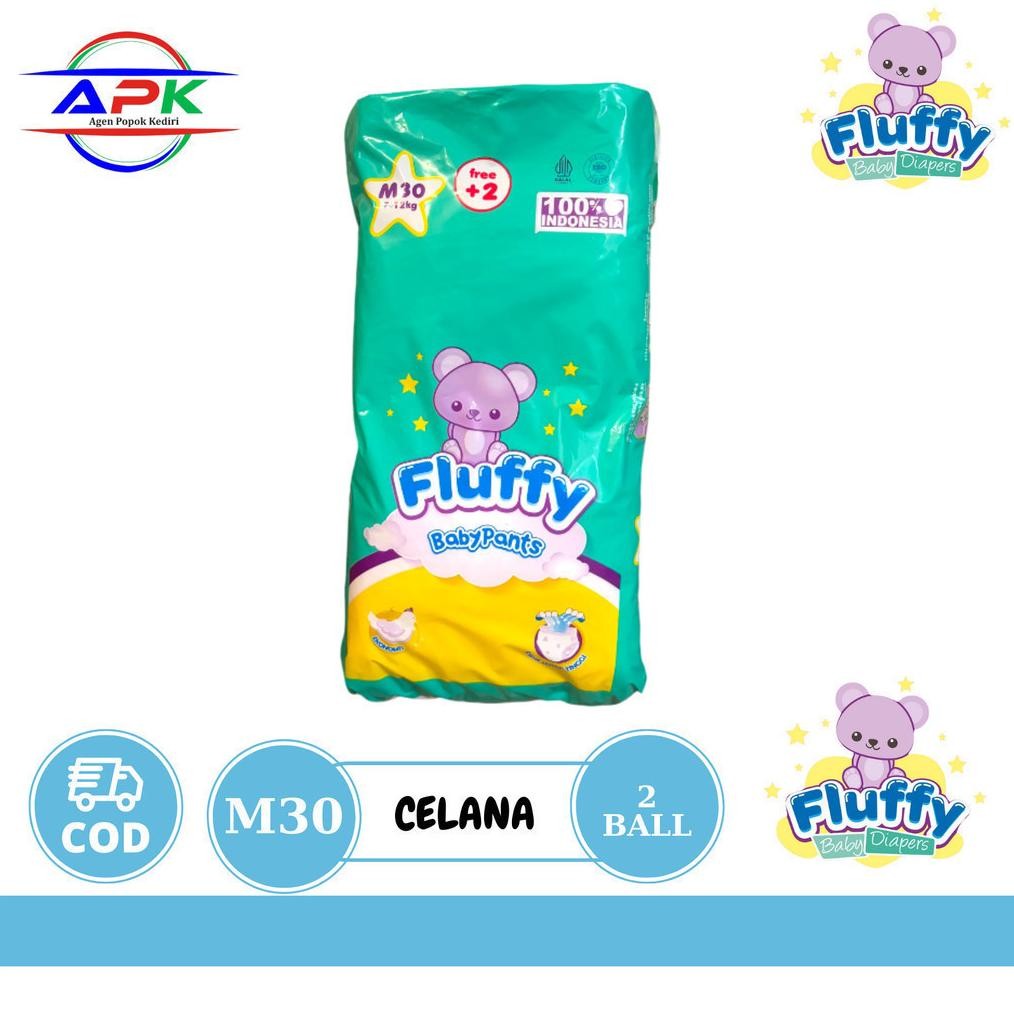 Berkualitas Fluffy  Baby Pants 1 Karton S40 M30+2 L26+2 | Popok Bayi Celana | Baby Diapers Pants 1 D