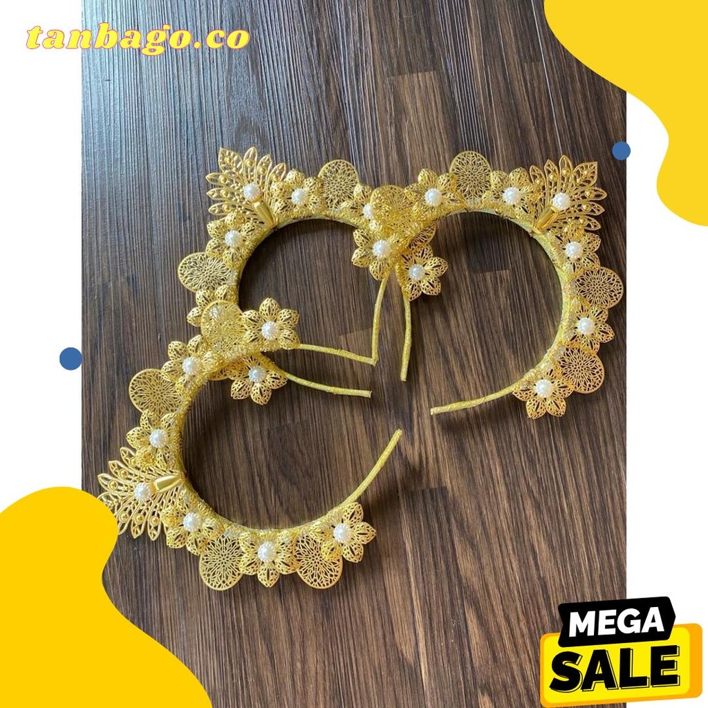Bando Emas / Hiasan Kepala / Bando Karnaval / Bando Tari / Bando Pawai