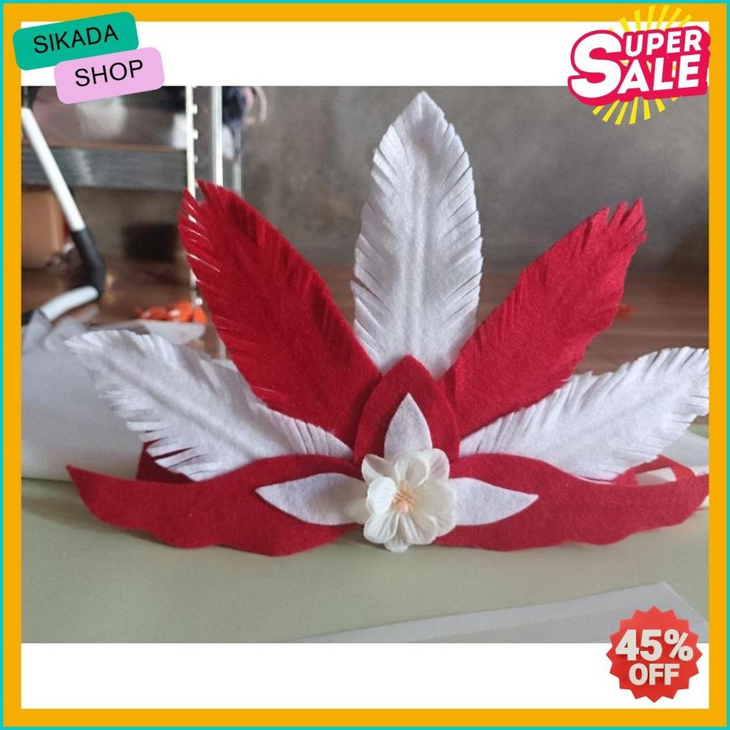 Bando Agustus / Bando merah putih / Bandana pawai / Bando anak / bando bunga