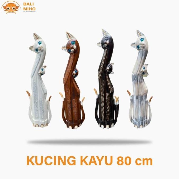 .........] Patung Kucing Kayu Dekorasi Kucing Patung Kucing lucu Pajangan Kucing