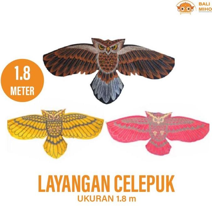 Ready oke] Layangan Celepuk Knockdown Sayap Panjang 1,8 Meter/Layang Layang