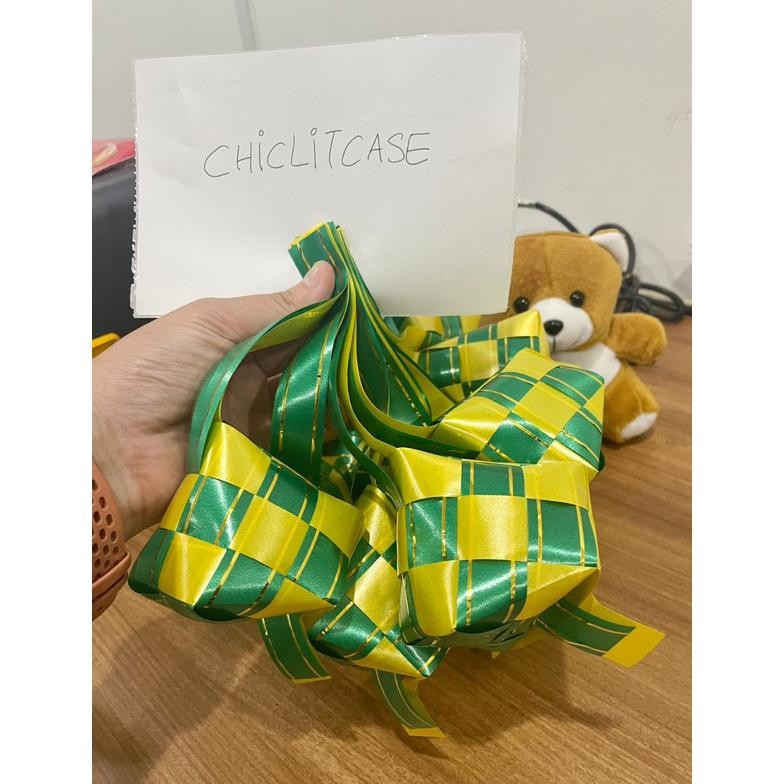 

Big Sale - Hiasan plastik pita ketupat/parcel lebaran/1 lusin 12 pcs ,.