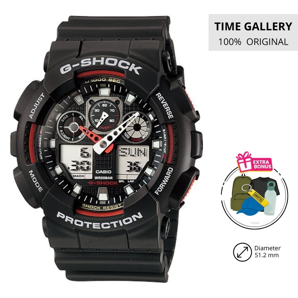Jam Tangan 100% Original Casio G-Shock GA-100-1A4DR GA1001A4DR GA100 1A4  ORI ASLI
