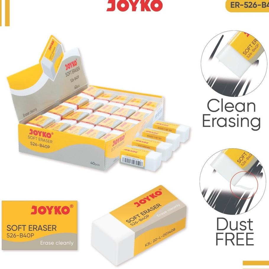 

Joyko Eraser Penghapus 1 Pa Er526B40P Isi 40 Pcs