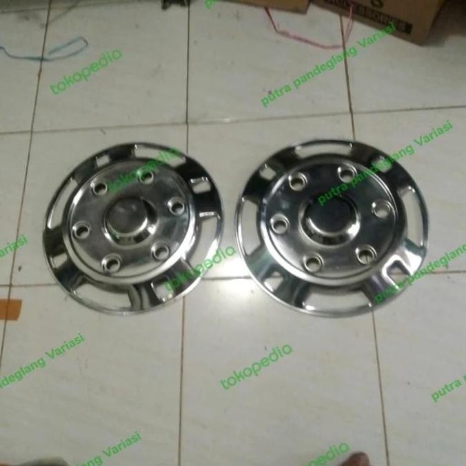 Dop Roda Mobil Truk Ring 16 Depan 2 Pcs Lubang 6 Bahan Stenlis Restock