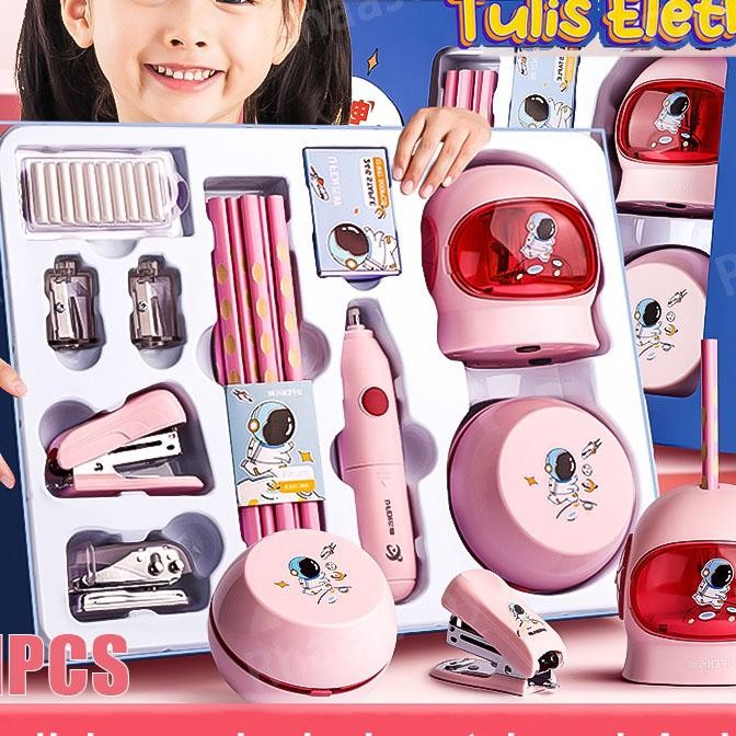 

Rhaast Electric Stationery Set Set Alat Tulis Elektronik Rautan Penghapus Vacuum Pencil 11 In 1Set Alat Tulis Elektronik Belajar Anak Perempuan Kado