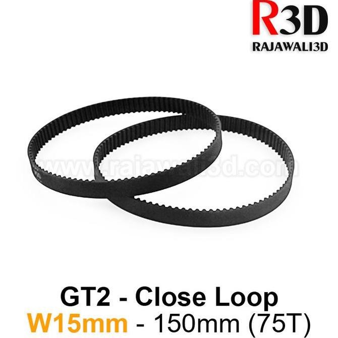 Timing Belt GT2 Lebar 15mm Close loop gigi 75T L 150mm