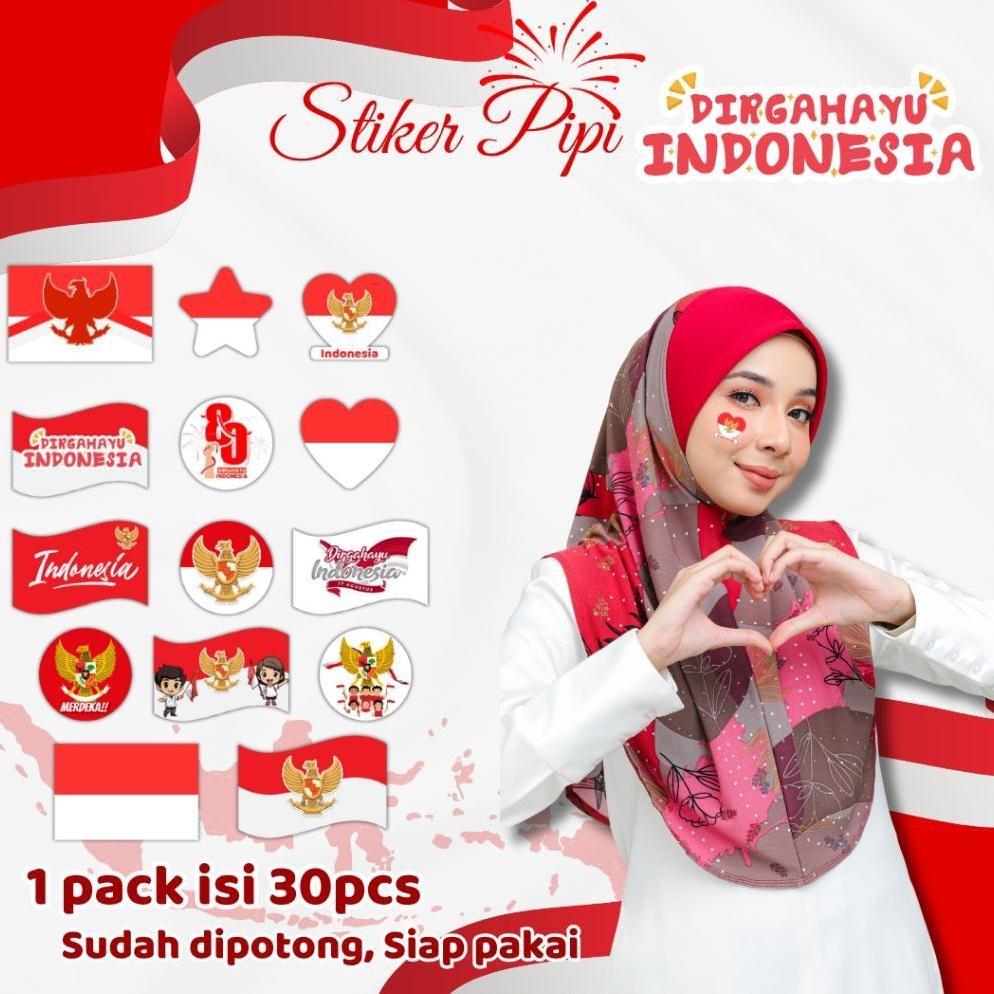 

Ur37 Stiker Pipi Bendera Merah Putih - Hut Ri 17 Agustus