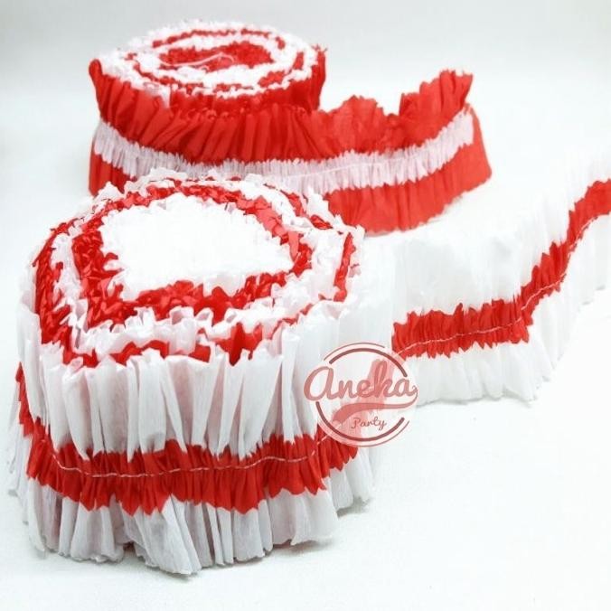 

We-53 Isi 12 Kertas Krep Serut Merah Putih / Hiasan 17 Agustus / Kertas Krep Jahit Hut Ri Merah Putih