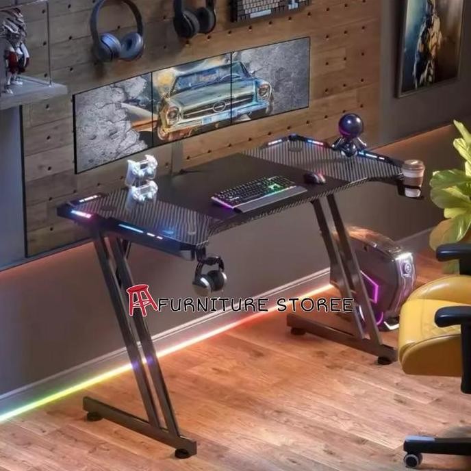 Meja Gaming Belajar Meja Komputer Led Meja Kerja Meja Bermain Anak Gaming Table - Kaki Z Co