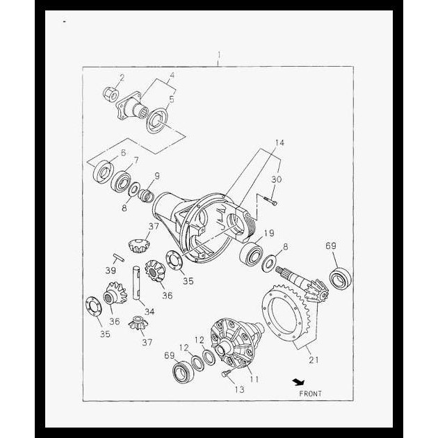 DISKON BEARING LAHER LAHAR GARDAN PINION DEPAN ISUZU DMAX ORIGINAL 