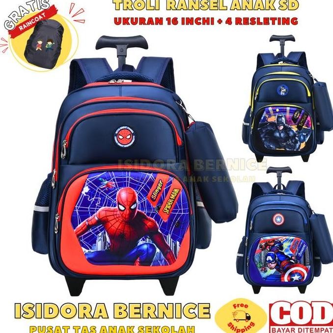 Trolley Tas Koper Sekolah Sd Anak Laki Laki Bahan Nilon Tebal Kuat