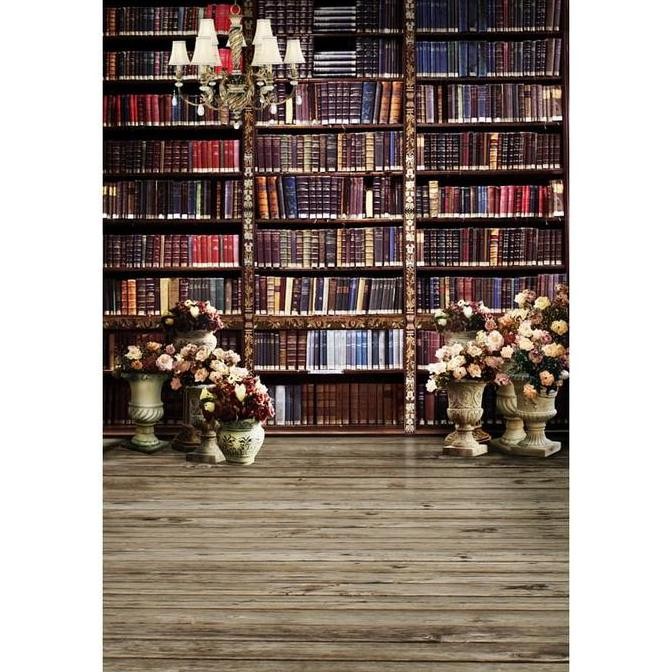 PROMO - Kain Background .x2M Motif Buku - Perpustakaan - Wisuda - S220