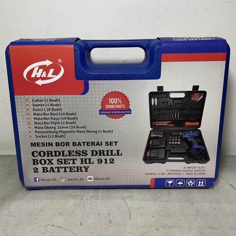 Ex45 H-4 Mesin Bor Cas Baterai Hl 912 H&L / Mesin Bor Cas Baterai Koper / Mesin Bor Cordless / Mesin